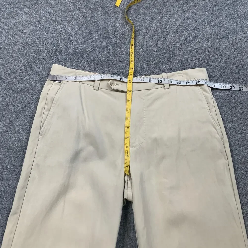 Tommy Bahama Pants Mens 34 Eggshell Silk Blend Herringbone Flat Front Straight